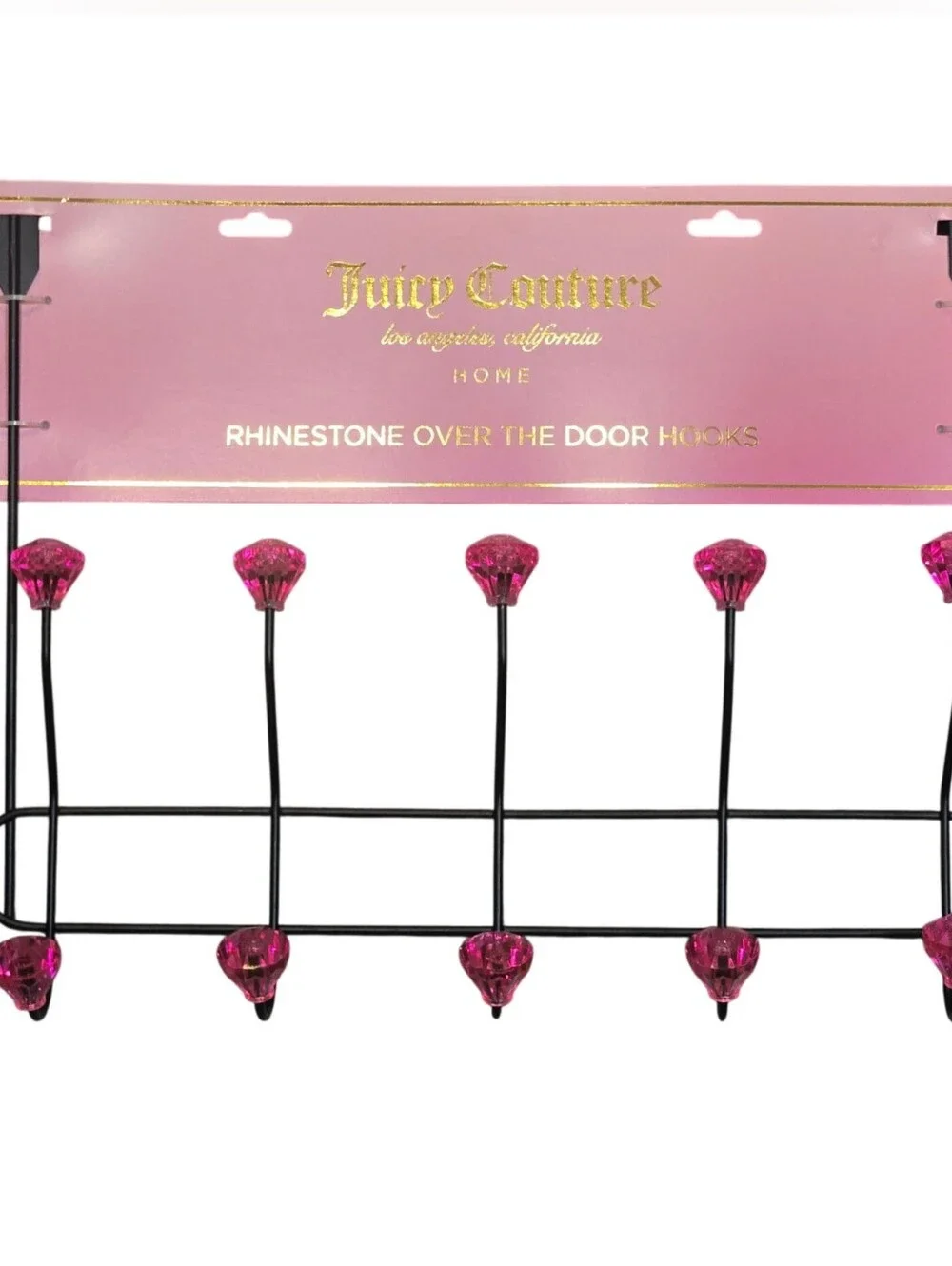 Juicy Couture Home Pink Crystal Rhinestone Over-the-Door Hooks